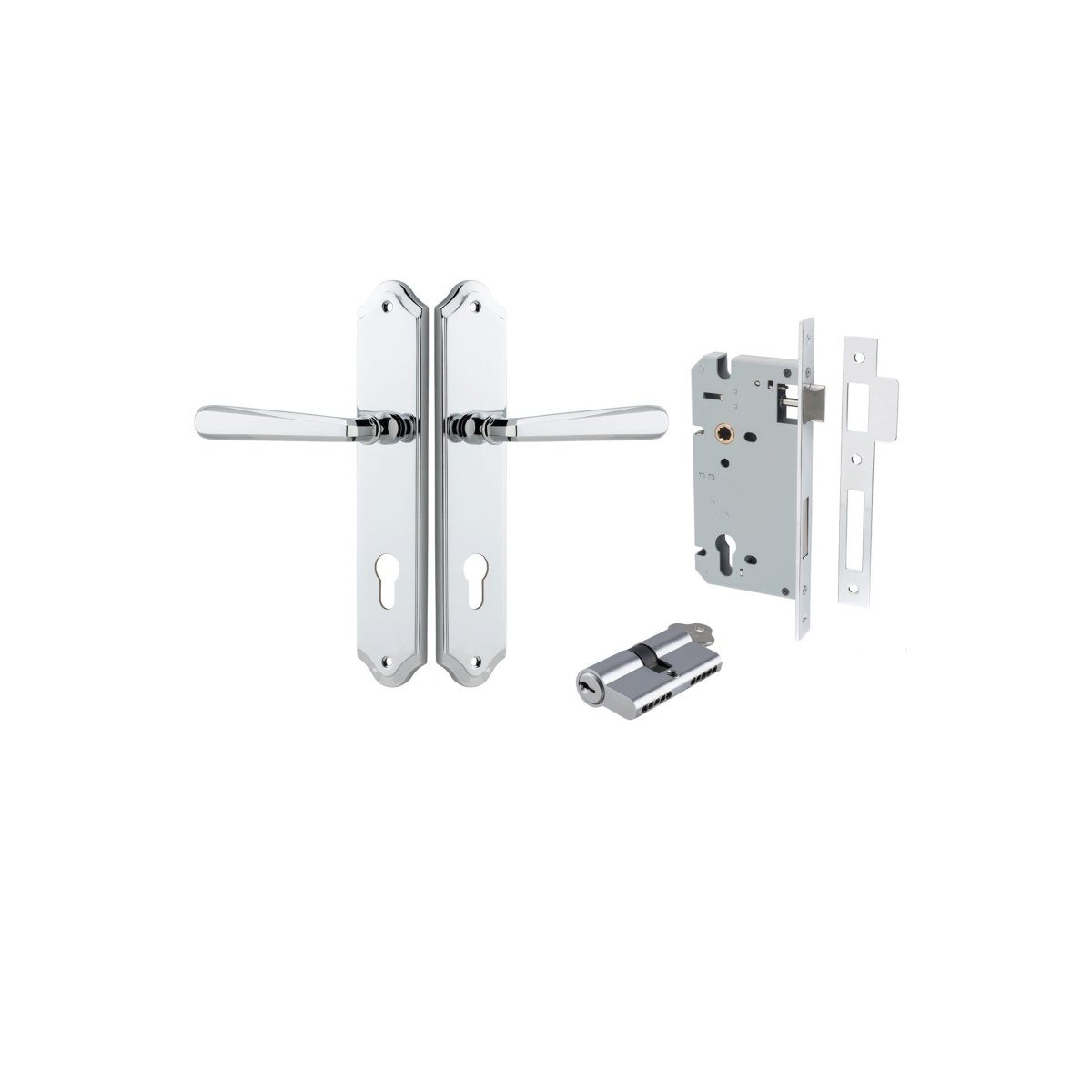 Copenhagen Lever - Shouldered Backplate - Ella Grace - Iver - Polished Chrome - Door Levers