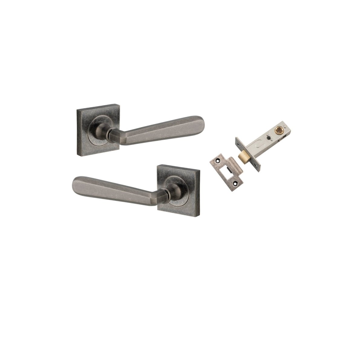 Copenhagen Lever - Square Rose - Ella Grace - Iver - Distressed Nickel - Door Levers