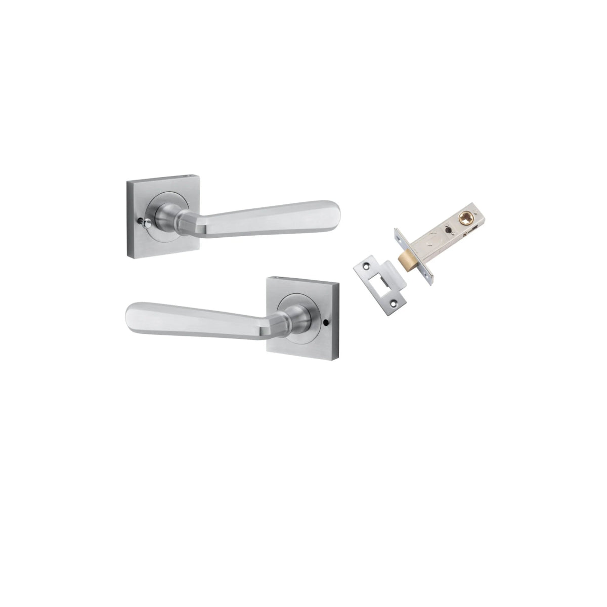 Copenhagen Lever - Square Rose - Ella Grace - Iver - Brushed Chrome - Door Levers