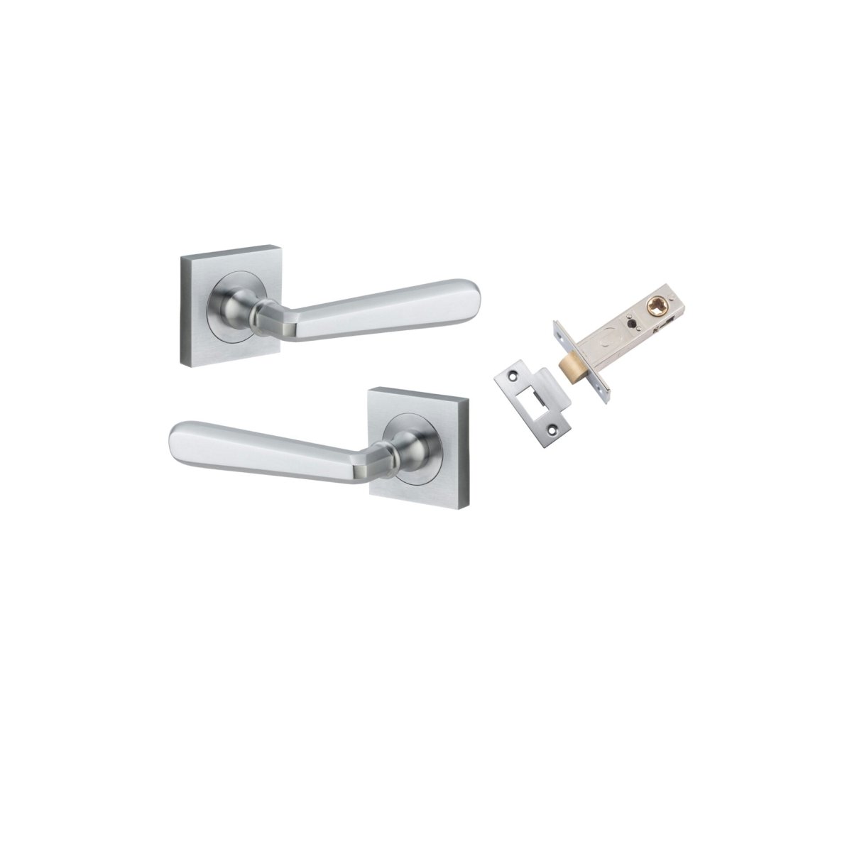 Copenhagen Lever - Square Rose - Ella Grace - Iver - Brushed Chrome - Door Levers