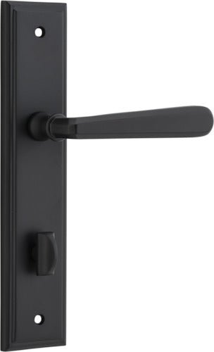 Copenhagen Lever - Stepped Backplate - Ella Grace - Iver - Matt Black - Door Levers