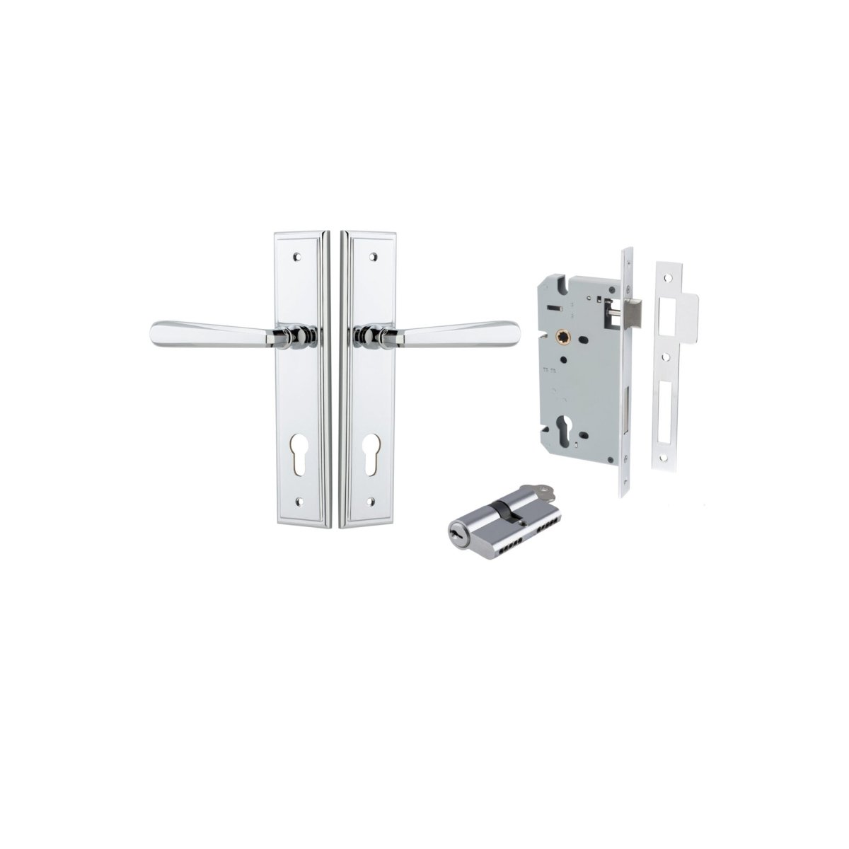 Copenhagen Lever - Stepped Backplate - Ella Grace - Iver - Polished Chrome - Door Levers