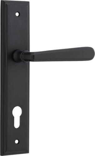 Copenhagen Lever - Stepped Backplate - Ella Grace - Iver - Matt Black - Door Levers