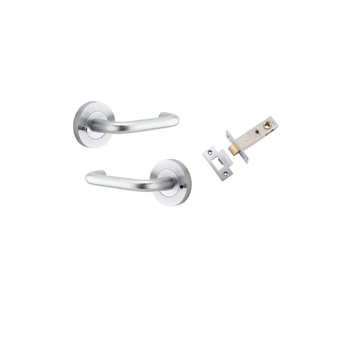 DDA Compliant Oslo Lever - Round Rose - Ella Grace - Iver - Brushed Chrome - Door Levers