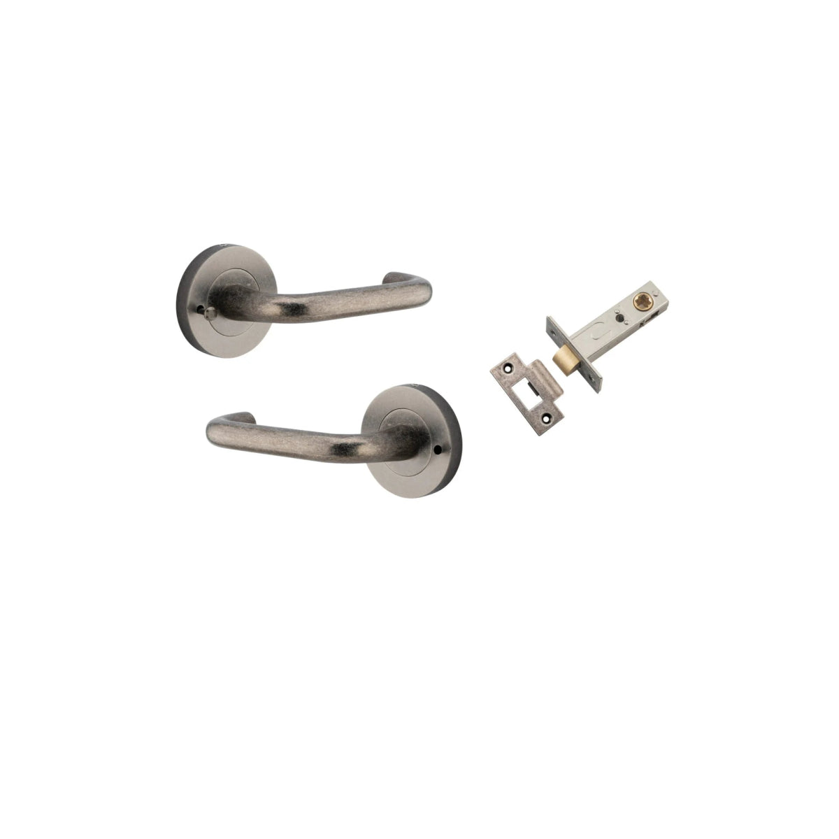 DDA Compliant Oslo Lever - Round Rose - Ella Grace - Iver - Distressed Nickel - Door Levers