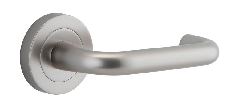 DDA Compliant Oslo Lever - Round Rose - Ella Grace - Iver - Satin Nickel - Door Levers