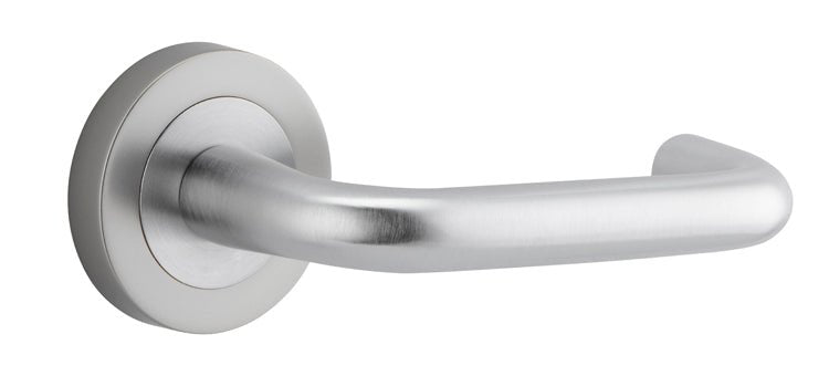 DDA Compliant Oslo Lever - Round Rose - Ella Grace - Iver - Brushed Chrome - Door Levers