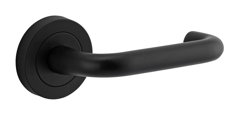 DDA Compliant Oslo Lever - Round Rose - Ella Grace - Iver - Matt Black - Door Levers