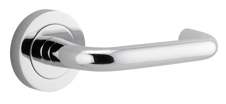 DDA Compliant Oslo Lever - Round Rose - Ella Grace - Iver - Polished Chrome - Door Levers