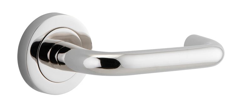 DDA Compliant Oslo Lever - Round Rose - Ella Grace - Iver - Polished Nickel - Door Levers