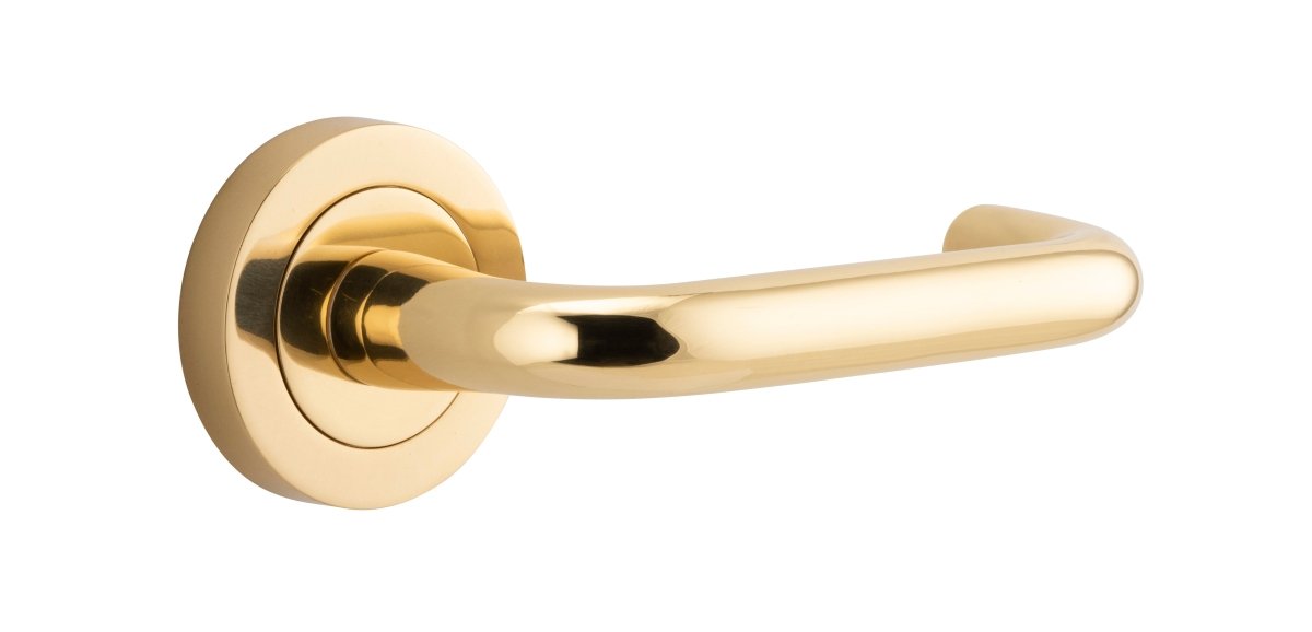 DDA Compliant Oslo Lever - Round Rose - Ella Grace - Iver - Polished Brass - Door Levers