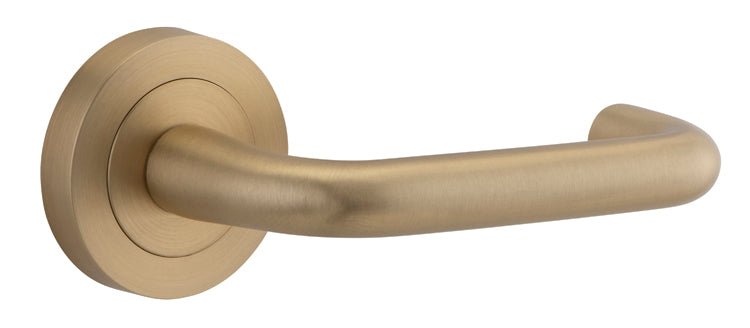 DDA Compliant Oslo Lever - Round Rose - Ella Grace - Iver - Brushed Brass - Door Levers