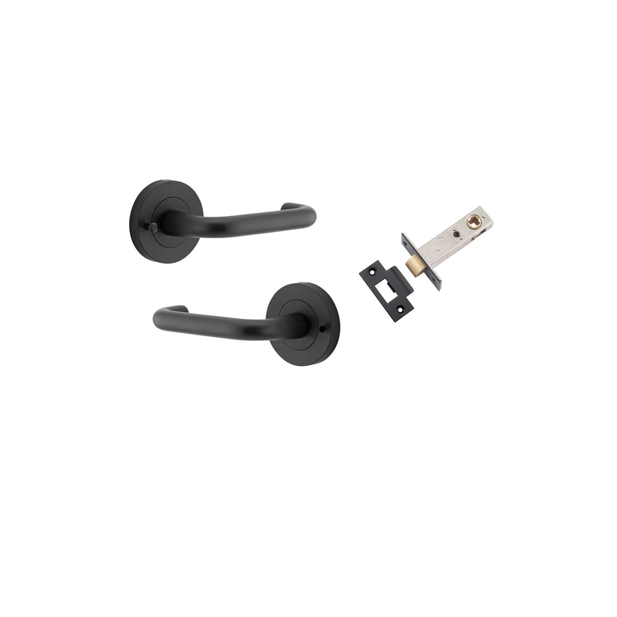 DDA Compliant Oslo Lever - Round Rose - Ella Grace - Iver - Matt Black - Door Levers