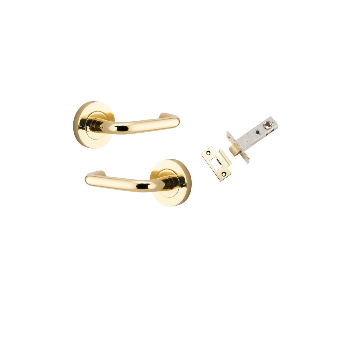 DDA Compliant Oslo Lever - Round Rose - Ella Grace - Iver - Polished Brass - Door Levers