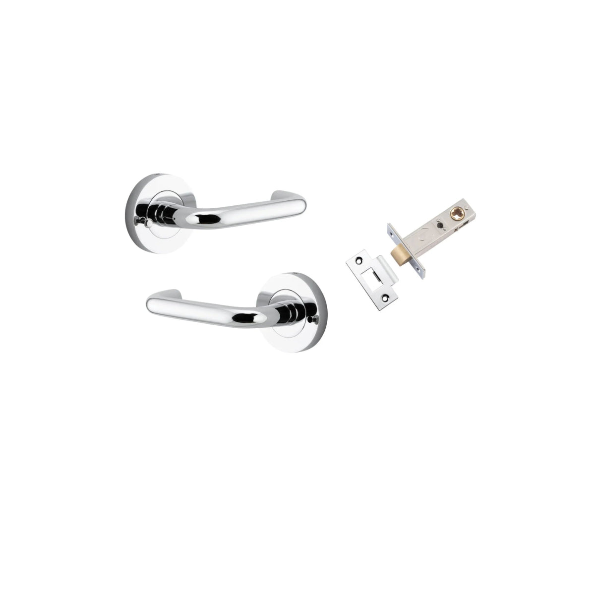 DDA Compliant Oslo Lever - Round Rose - Ella Grace - Iver - Polished Chrome - Door Levers