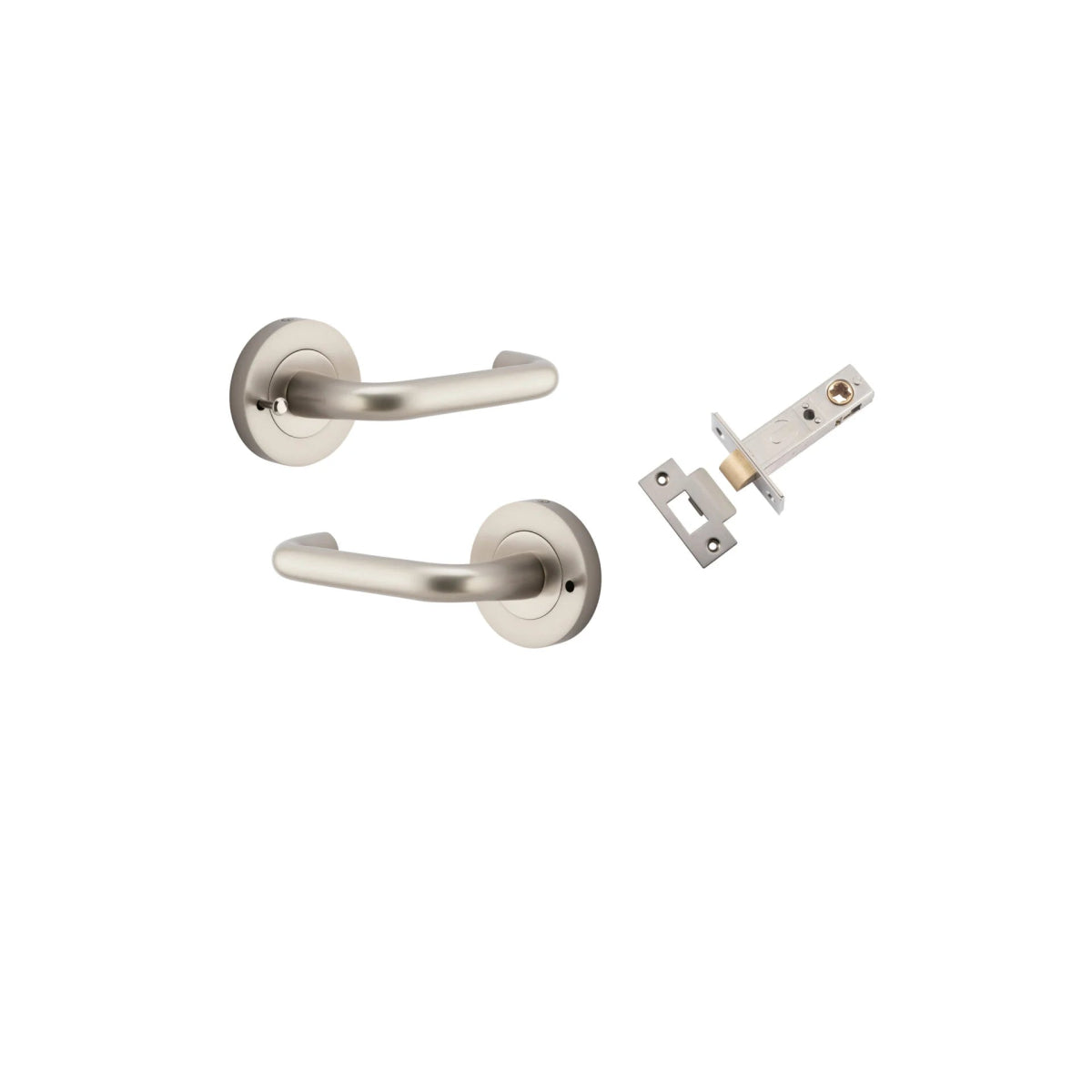 DDA Compliant Oslo Lever - Round Rose - Ella Grace - Iver - Satin Nickel - Door Levers