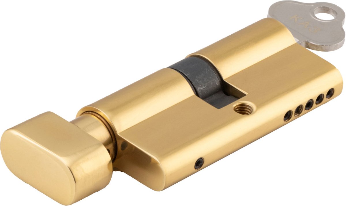 Euro Cylinder Key/Thumb (65mm) - Ella Grace - Iver - Polished Brass - Euro Cylinders