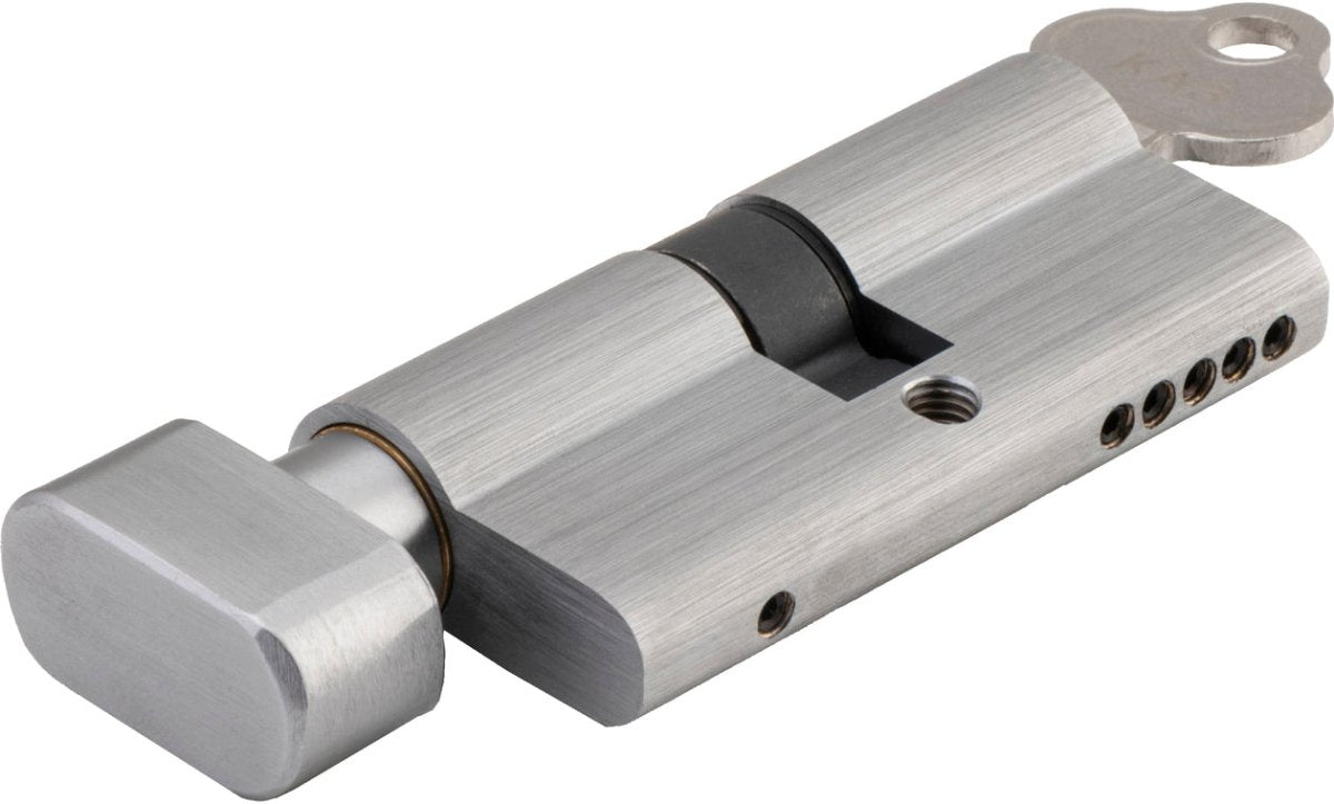 Euro Cylinder Key/Thumb (65mm) - Ella Grace - Iver - Brushed Chrome - Euro Cylinders