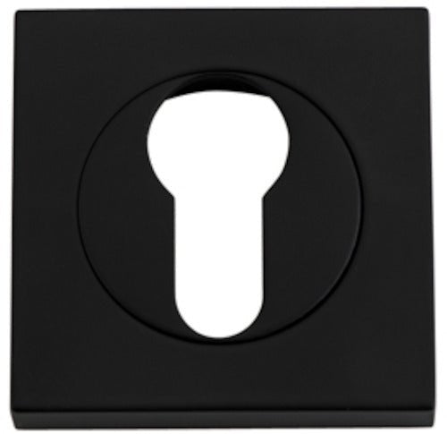 Euro Escutcheons - Square - Ella Grace - Iver - Matt Black - Escutcheons