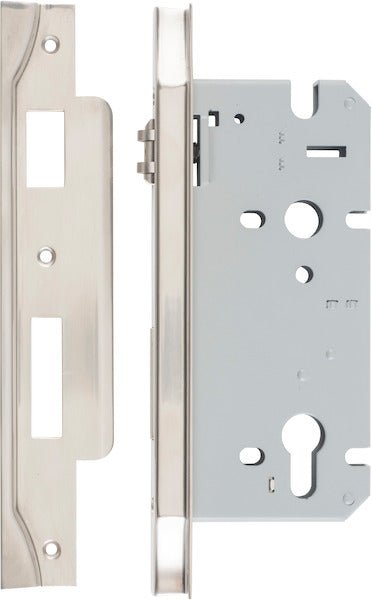 Euro Roller Mortice Locks - Rebated - Ella Grace - Iver - Satin Nickel - External Locks