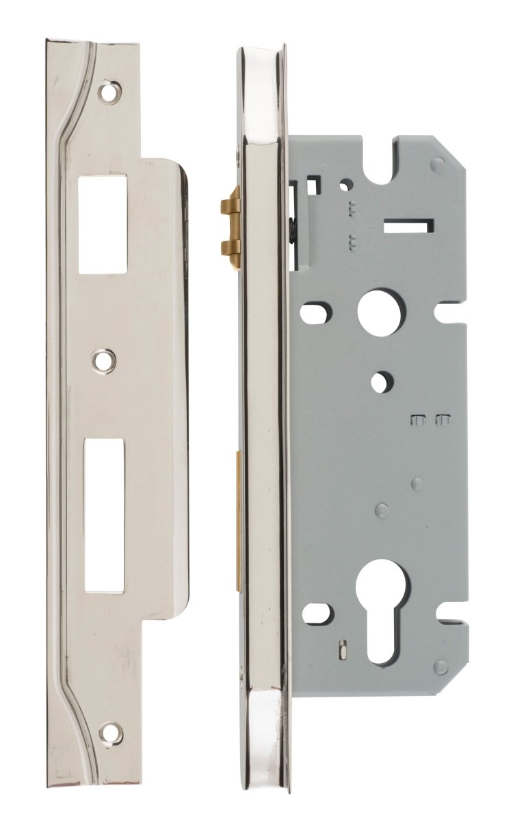 Euro Roller Mortice Locks - Rebated - Ella Grace - Iver - Polished Nickel - External Locks