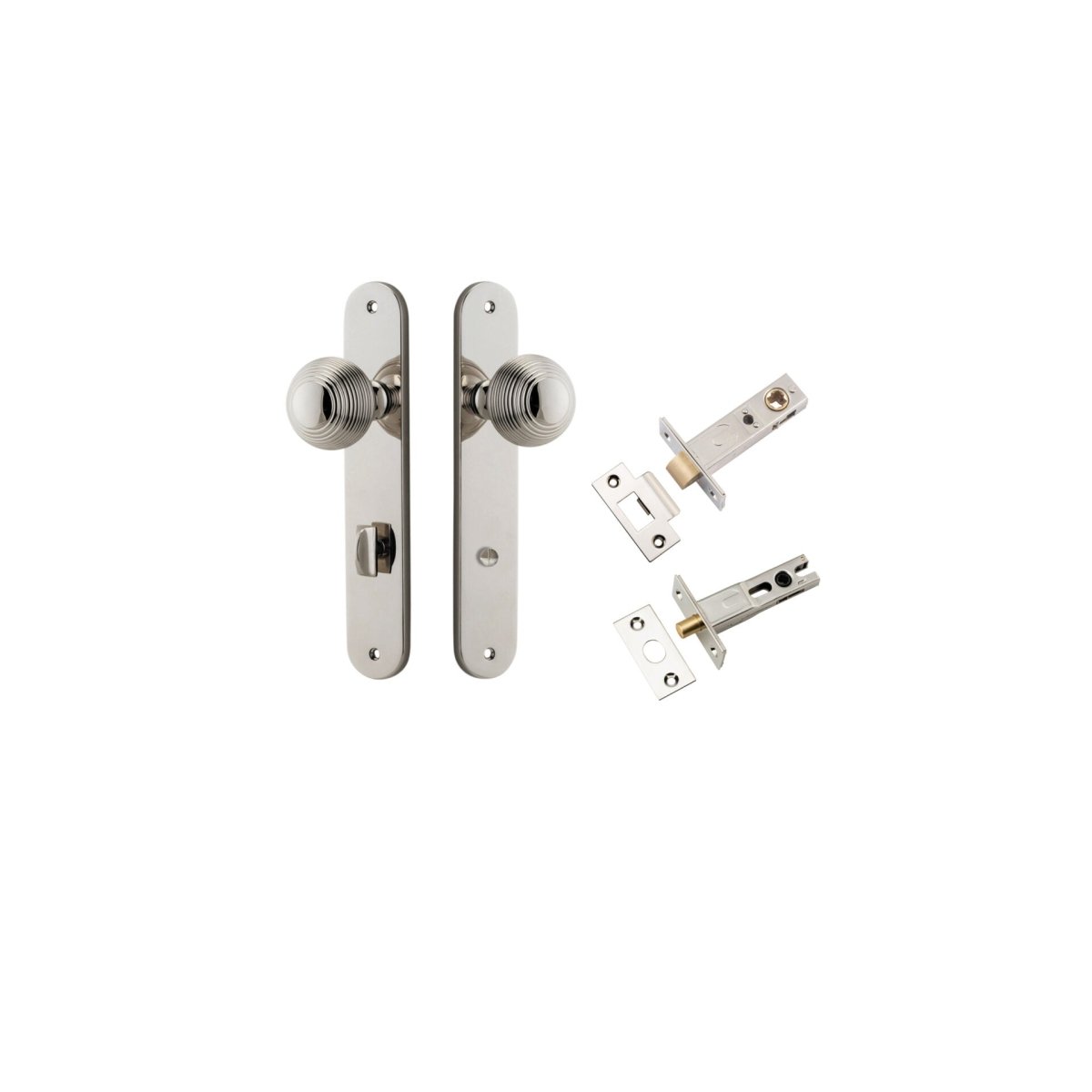 Guildford Knob - Oval Backplate - Ella Grace - Iver - Polished Nickel - Door Knobs