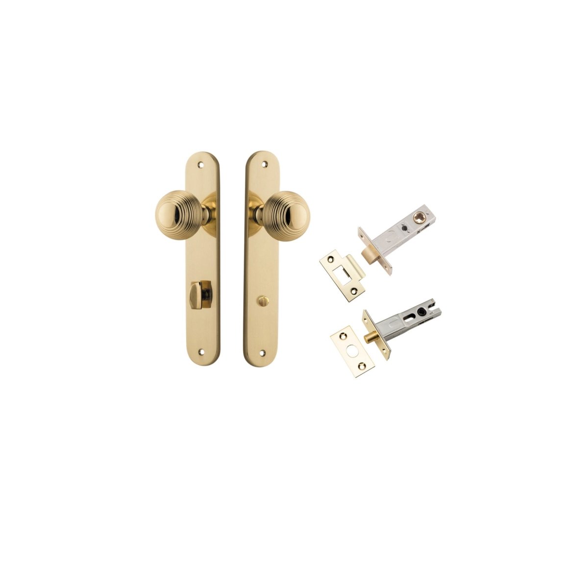 Guildford Knob - Oval Backplate - Ella Grace - Iver - Polished Brass - Door Knobs