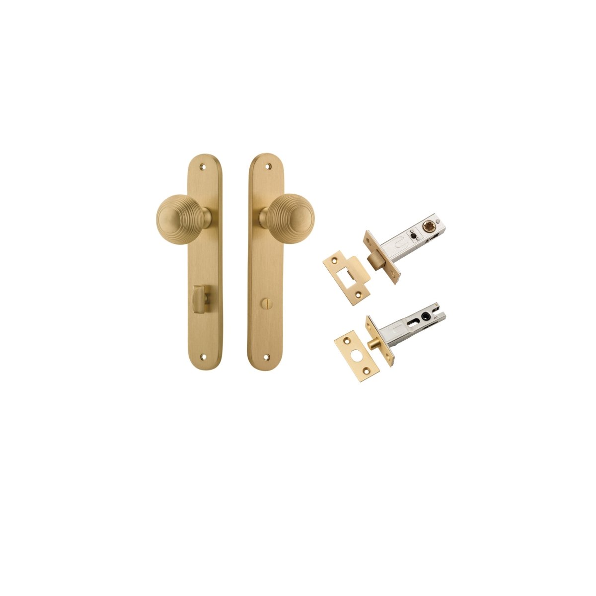 Guildford Knob - Oval Backplate - Ella Grace - Iver - Brushed Brass - Door Knobs