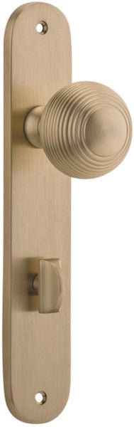 Guildford Knob - Oval Backplate - Ella Grace - Iver - Brushed Brass - Door Knobs