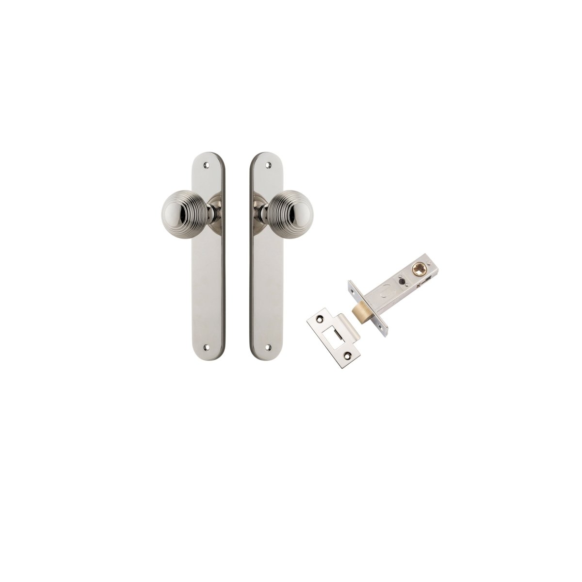 Guildford Knob - Oval Backplate - Ella Grace - Iver - Polished Nickel - Door Knobs