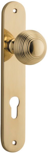 Guildford Knob - Oval Backplate - Ella Grace - Iver - Polished Brass - Door Knobs