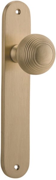 Guildford Knob - Oval Backplate - Ella Grace - Iver - Brushed Brass - Door Knobs