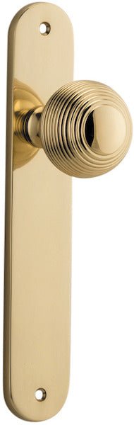 Guildford Knob - Oval Backplate - Ella Grace - Iver - Polished Brass - Door Knobs