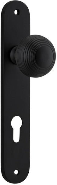 Guildford Knob - Oval Backplate - Ella Grace - Iver - Matt Black - Door Knobs