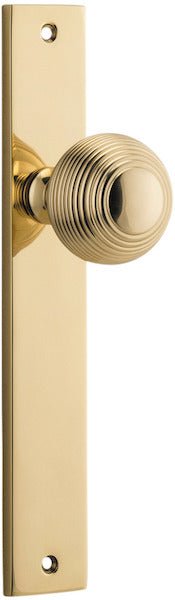 Guildford Knob - Rectangular Backplate - Ella Grace - Iver - Polished Brass - Door Knobs