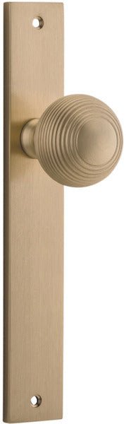 Guildford Knob - Rectangular Backplate - Ella Grace - Iver - Brushed Brass - Door Knobs