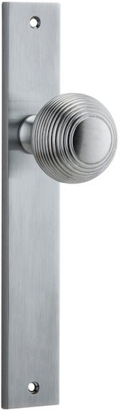 Guildford Knob - Rectangular Backplate - Ella Grace - Iver - Brushed Chrome - Door Knobs