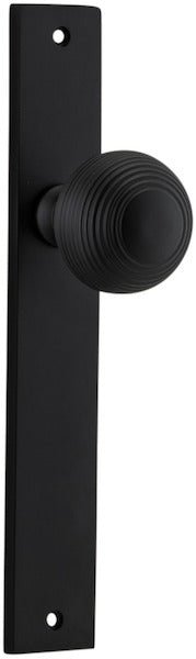 Guildford Knob - Rectangular Backplate - Ella Grace - Iver - Matt Black - Door Knobs