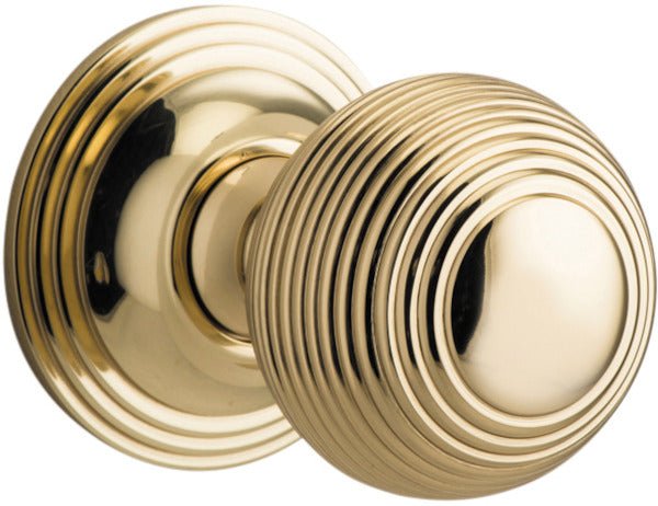 Guildford Knob - Round Rose - Ella Grace - Iver - Polished Brass - Door Knobs