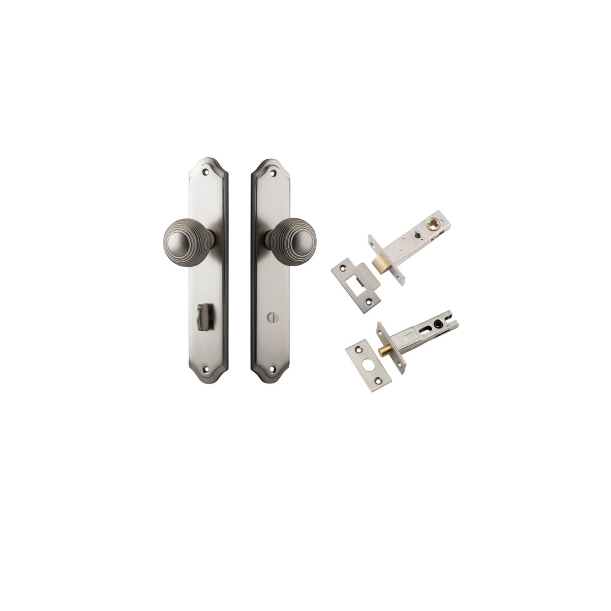 Guildford Knob - Shouldered Backplate - Ella Grace - Iver - Satin Nickel - Door Knobs