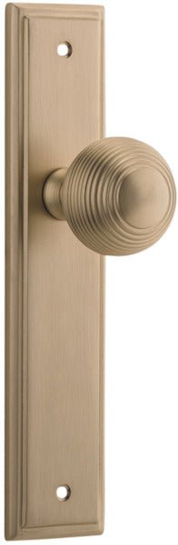 Guildford Knob - Stepped Backplate - Ella Grace - Iver - Brushed Brass - Door Knobs