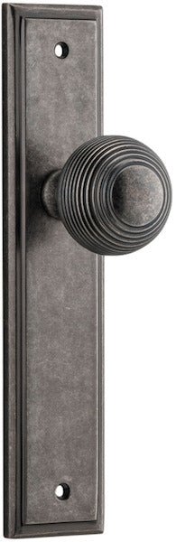 Guildford Knob - Stepped Backplate - Ella Grace - Iver - Distressed Nickel - Door Knobs