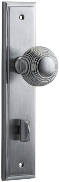 Guildford Knob - Stepped Backplate - Ella Grace - Iver - Brushed Chrome - Door Knobs