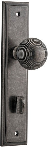 Guildford Knob - Stepped Backplate - Ella Grace - Iver - Distressed Nickel - Door Knobs