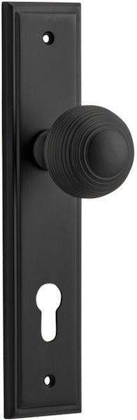 Guildford Knob - Stepped Backplate - Ella Grace - Iver - Matt Black - Door Knobs