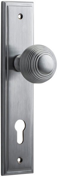 Guildford Knob - Stepped Backplate - Ella Grace - Iver - Brushed Chrome - Door Knobs