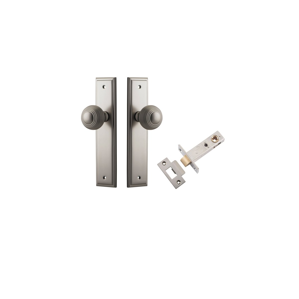 Guildford Knob - Stepped Backplate - Ella Grace - Iver - Satin Nickel - Door Knobs