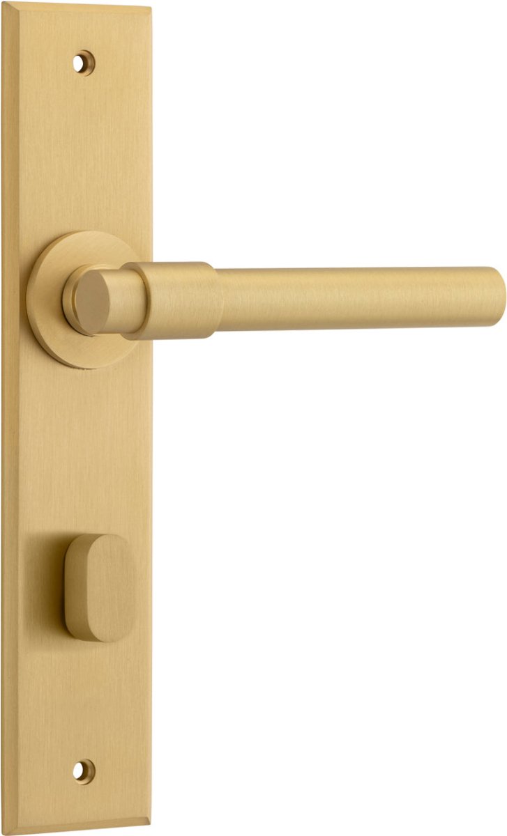 Helsinki Lever - Chamfered Backplate - Ella Grace - Iver - Brushed Brass - Door Levers