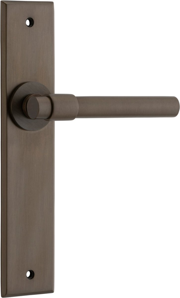 Helsinki Lever - Chamfered Backplate - Ella Grace - Iver - Signature Brass - Door Levers