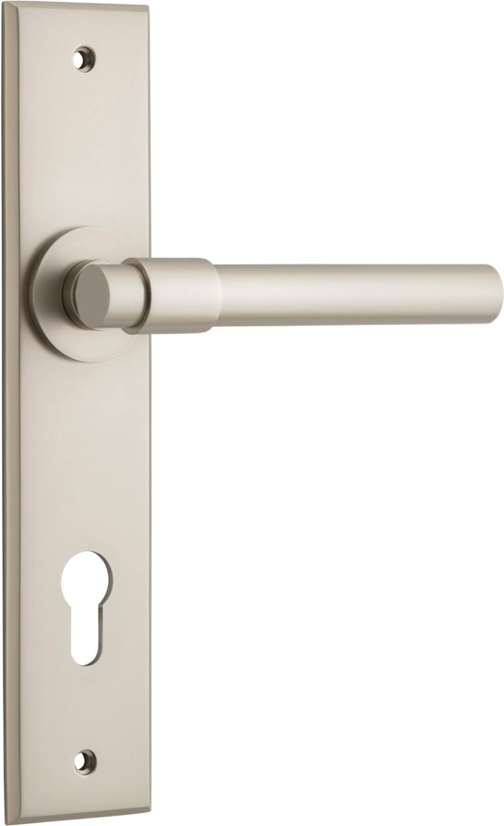 Helsinki Lever - Chamfered Backplate - Ella Grace - Iver - Satin Nickel - Door Levers